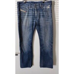 Diesel Zathan Mens 32x29 Wash 0073H Cotton Bootcut Denim Blue Jeans Italy